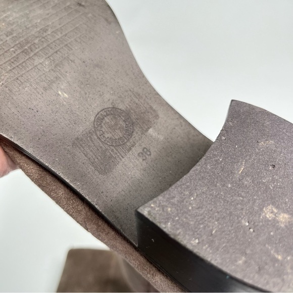 Lorenzo Dei Italian Leather Greige Taupe Suede Pointed Toe Ankle Booties Boots - Picture 10 of 13